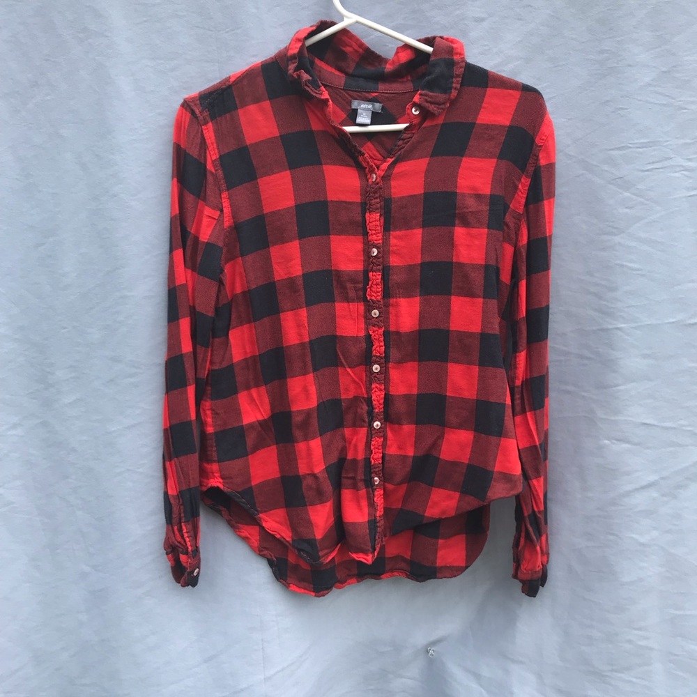 Aerie red and black flannel